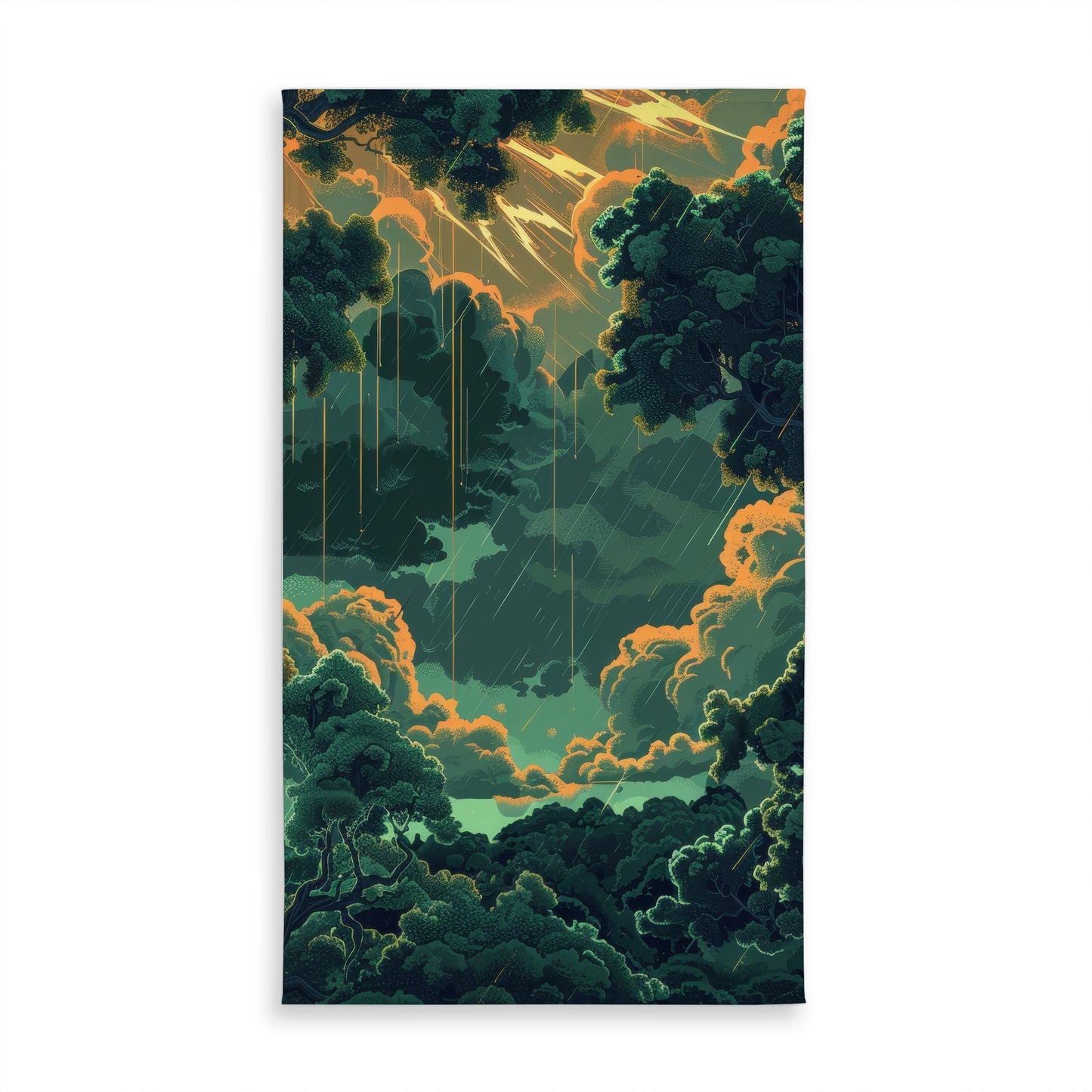 Drops Green Indoor Outdoor Tablecloth for Home Decor