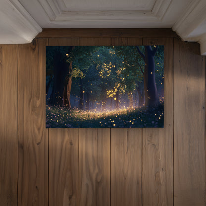 Glowing Leaves - Gold Indoor/Outdoor Door Mat | Home Decor