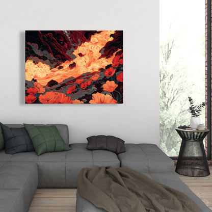The Big Burn - Black Canvas Home Decor Art | Modern Wall Piece