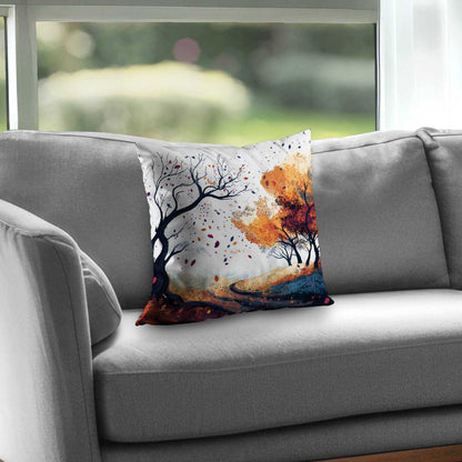 Cool Weather Black Poly Twill Throw Pillow | Decor Insert