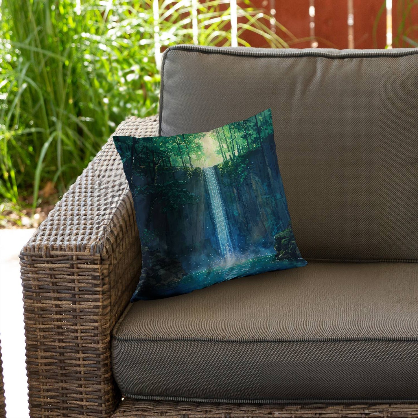 Waterfall - Throw pillow - Print on demand