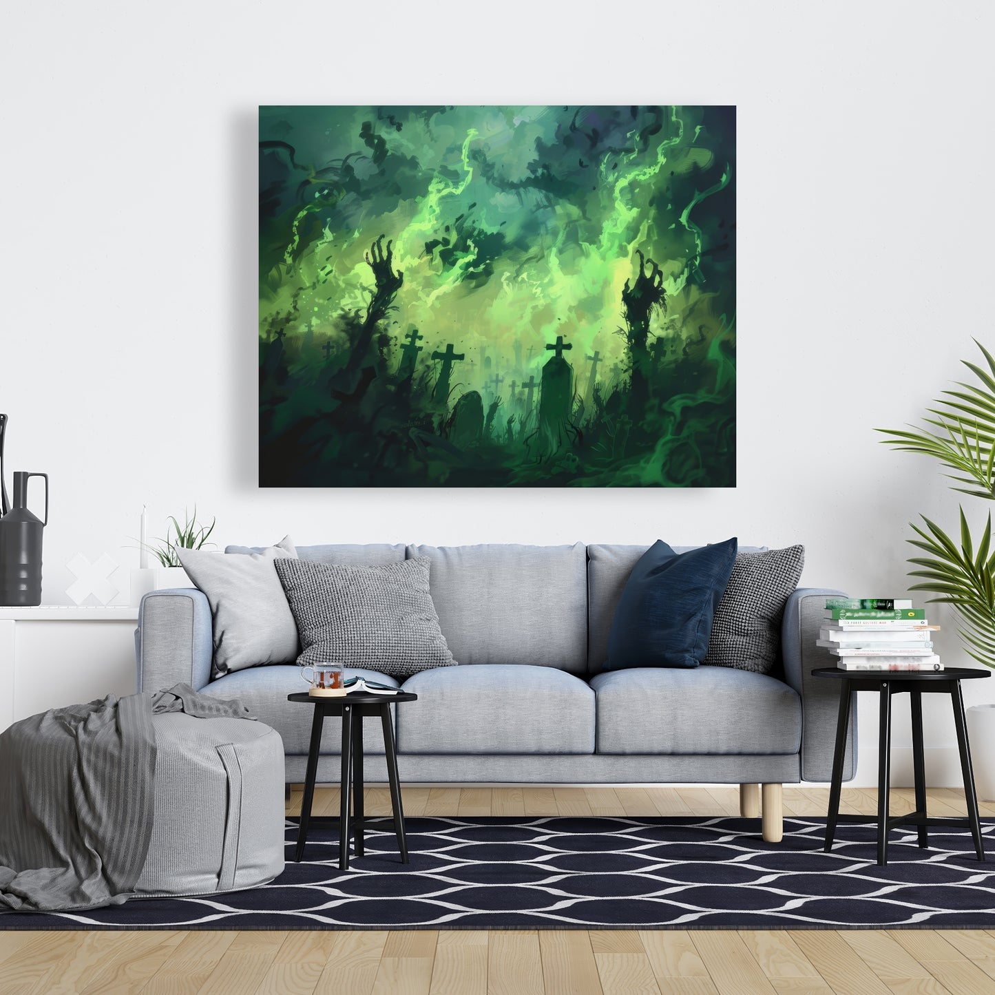 Reaching Hell - Black Canvas Home Decor Art for Modern Spaces