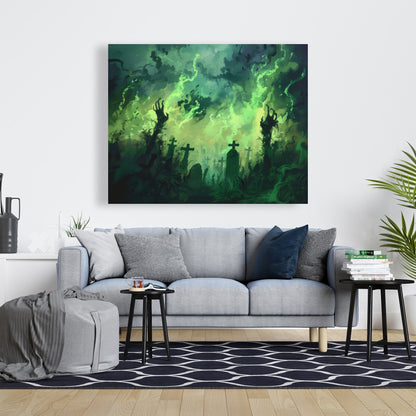 Reaching Hell - Black Canvas Home Decor Art for Modern Spaces