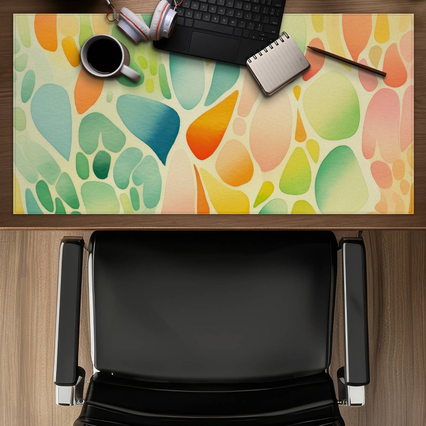 Organic Fruits Green Desk Mat | Eco-Friendly Home Decor