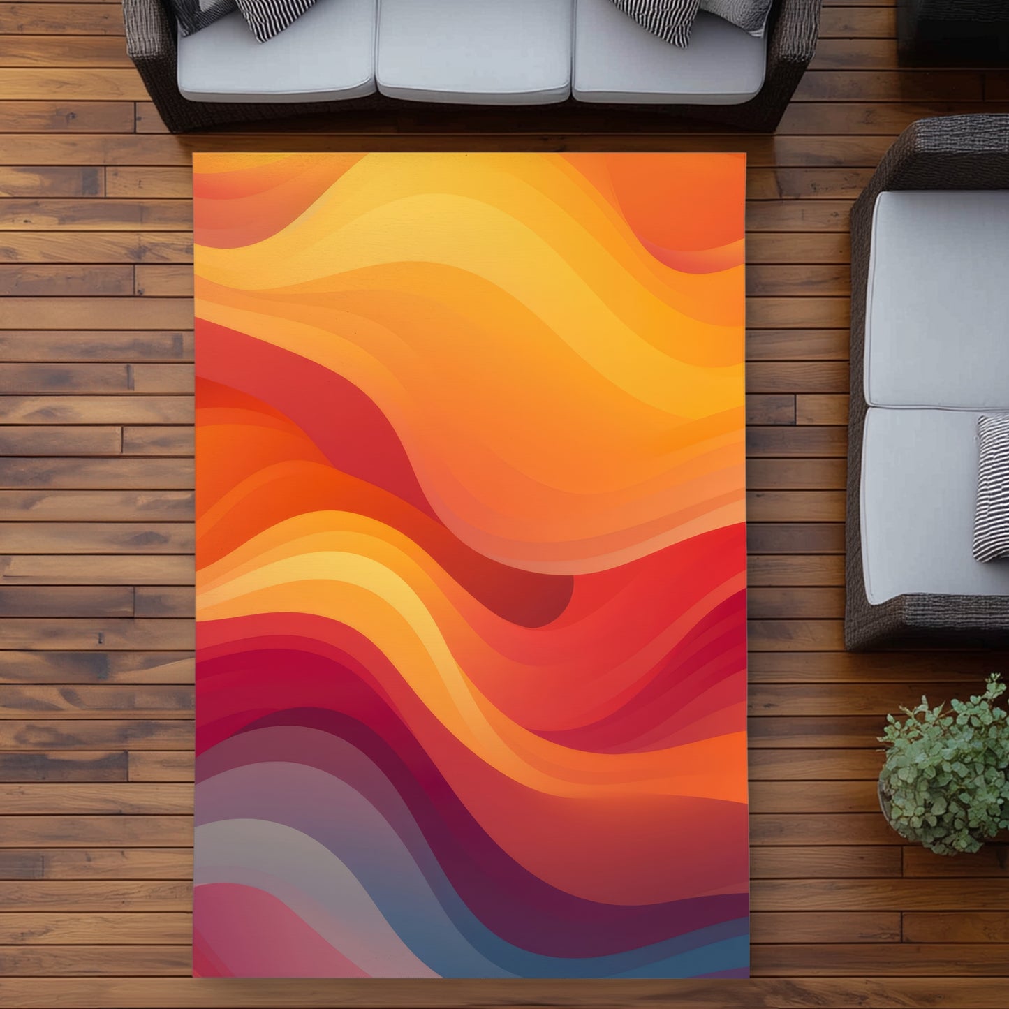 Sunlit Fog - Orange Outdoor Area Rug for Home Decor