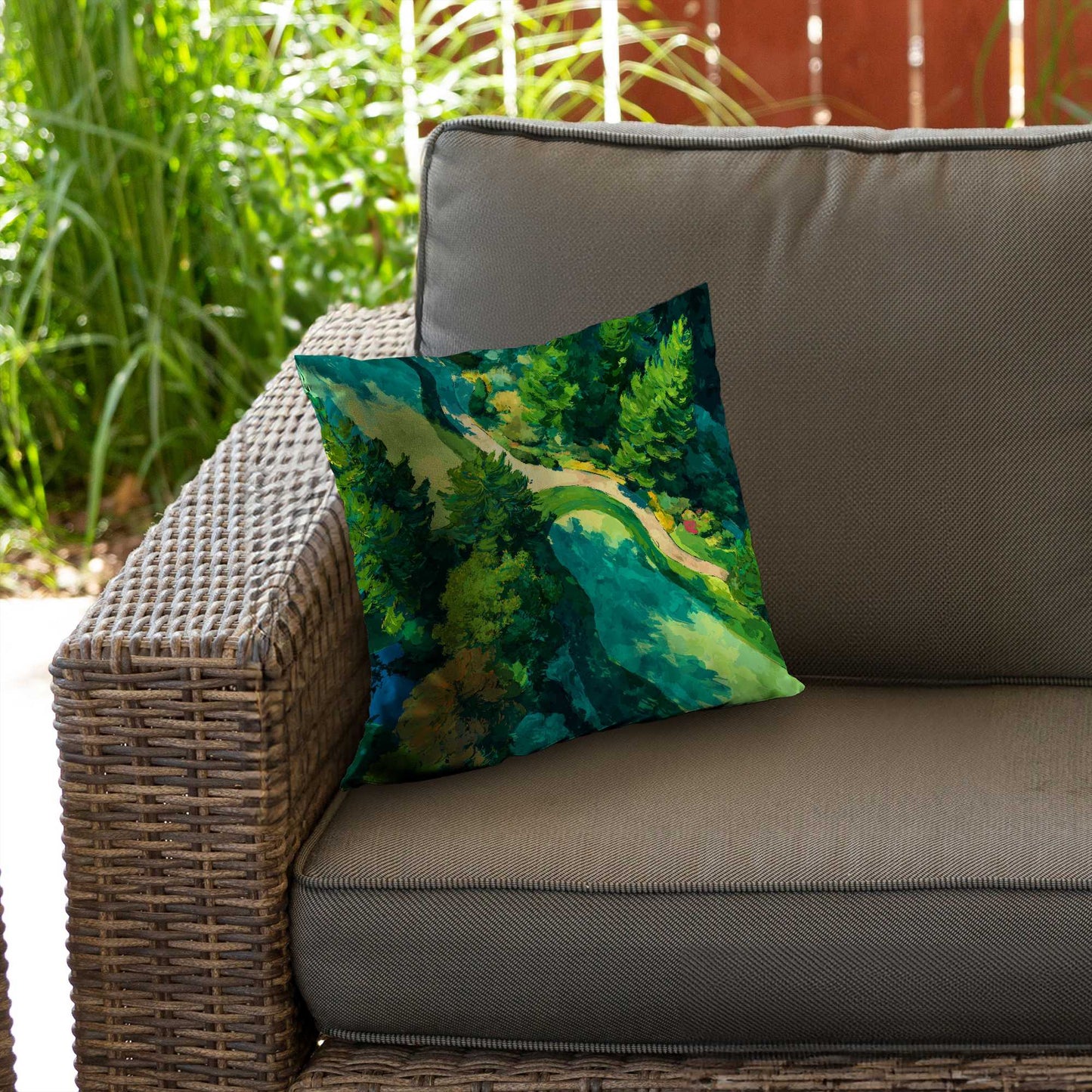 Coussin décoratif en sergé de polyester Peaceful Course | Accessoire de décoration intérieure