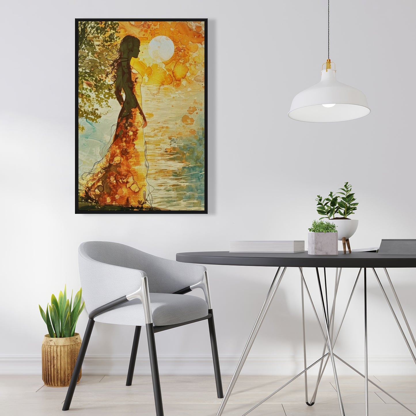 Peaceful sun - 36"x36" Framed canvas