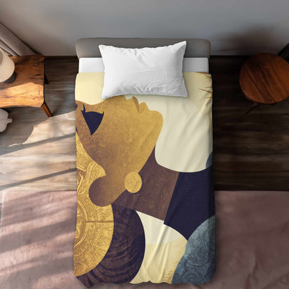 Housse de couette Golden Muse Profile | Décoration d'intérieur élégante
