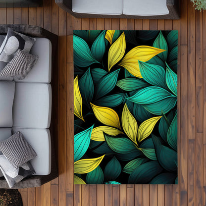 Potent Aroma Turquoise Outdoor Area Rug for Home Decor