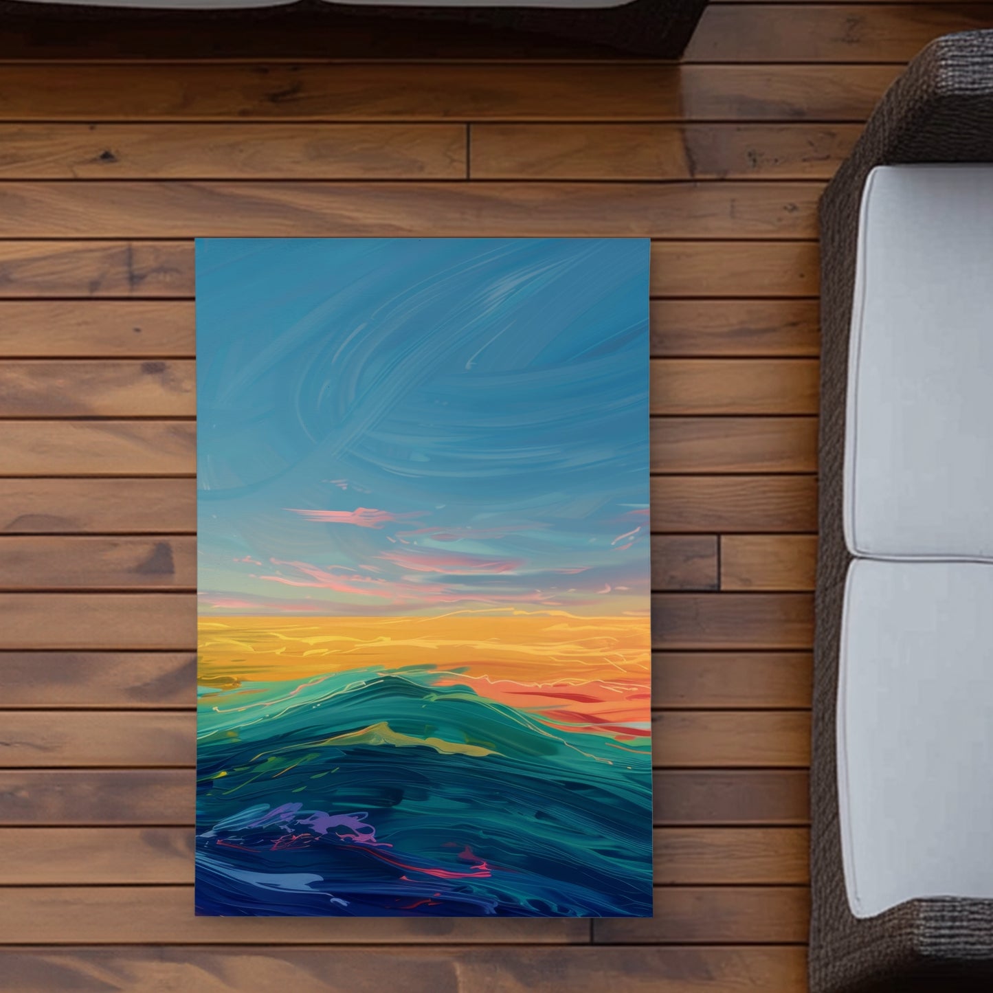 Watercolors Yellow Outdoor Area Rug | Stylish Design