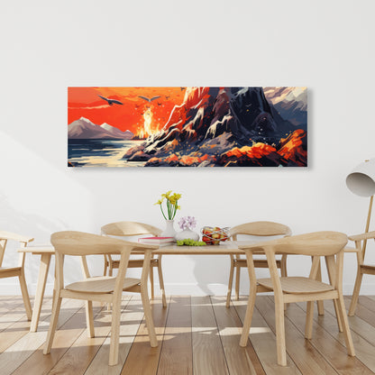 Towards Danger - Red Canvas Art | Modern Design