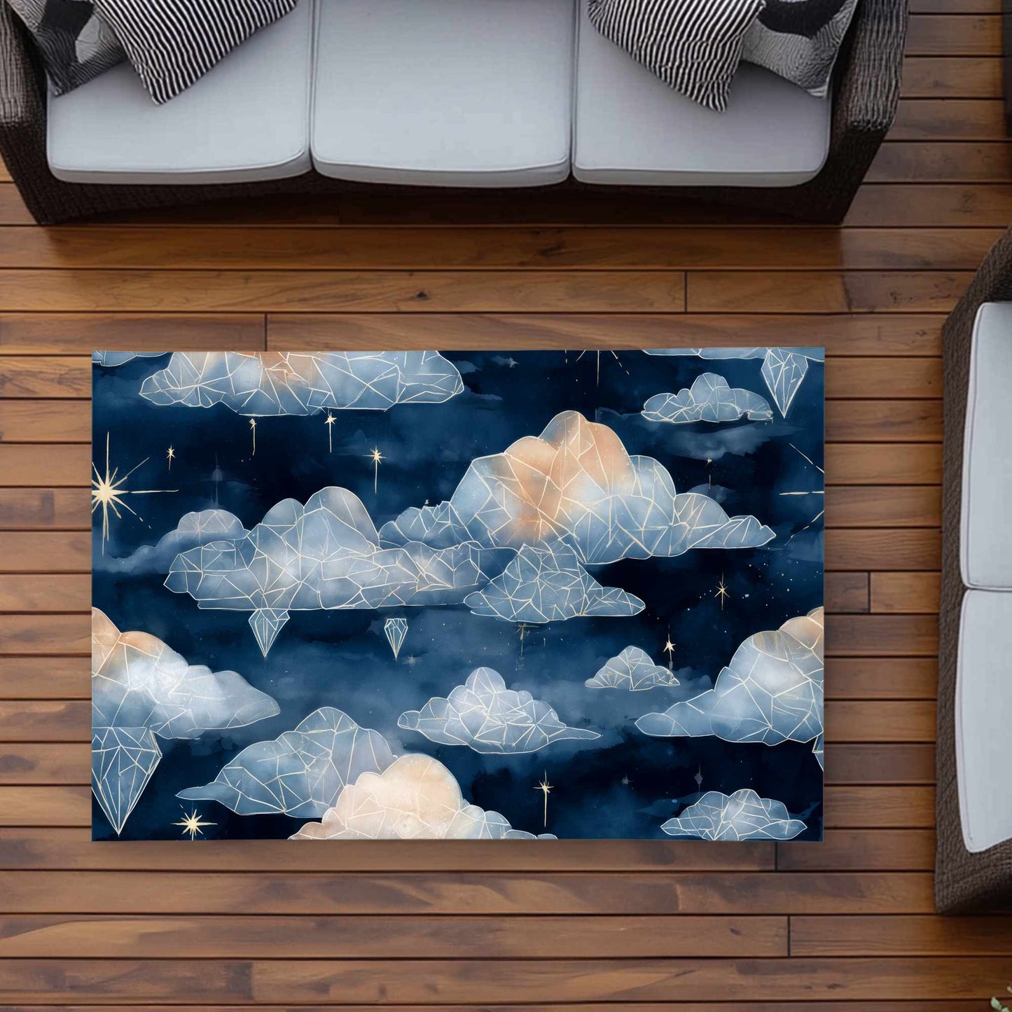 Tapis d'extérieur Nuages de cristal célestes | Décoration chic