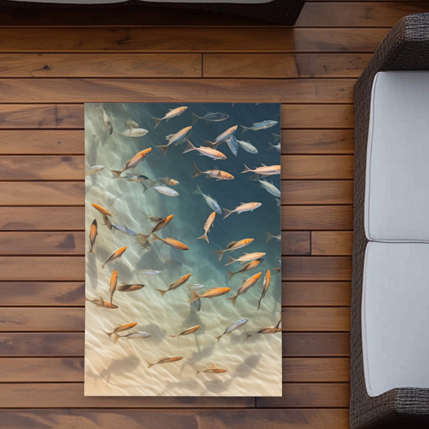 Away from the sand - Turquoise Outdoor Area Rug