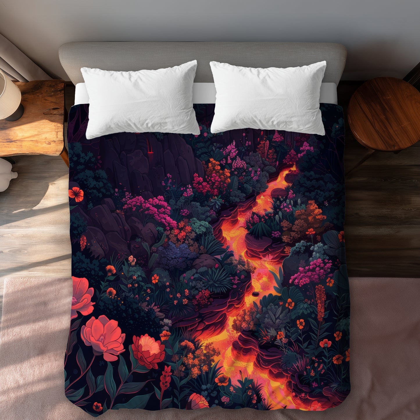 Housse de couette Lave en fusion | Parure de lit décorative audacieuse