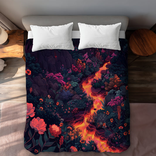 Housse de couette Lave en fusion | Parure de lit décorative audacieuse