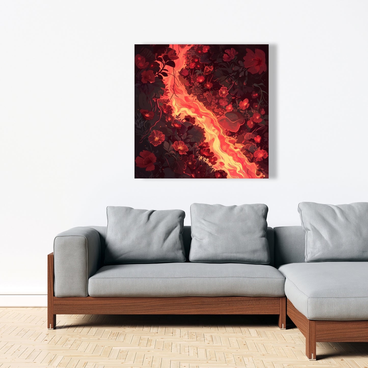 Seering Flowerbed - Black Canvas Decor Art | Stylish Design