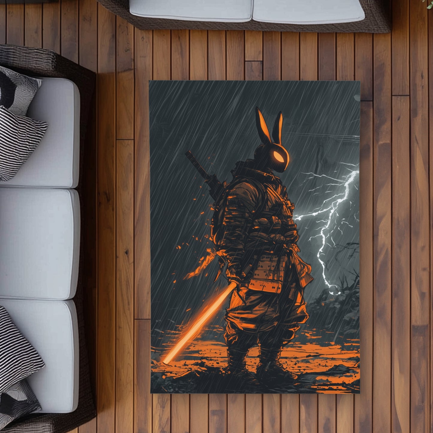 War machine White Outdoor Area Rug for Home Decor | Stylish