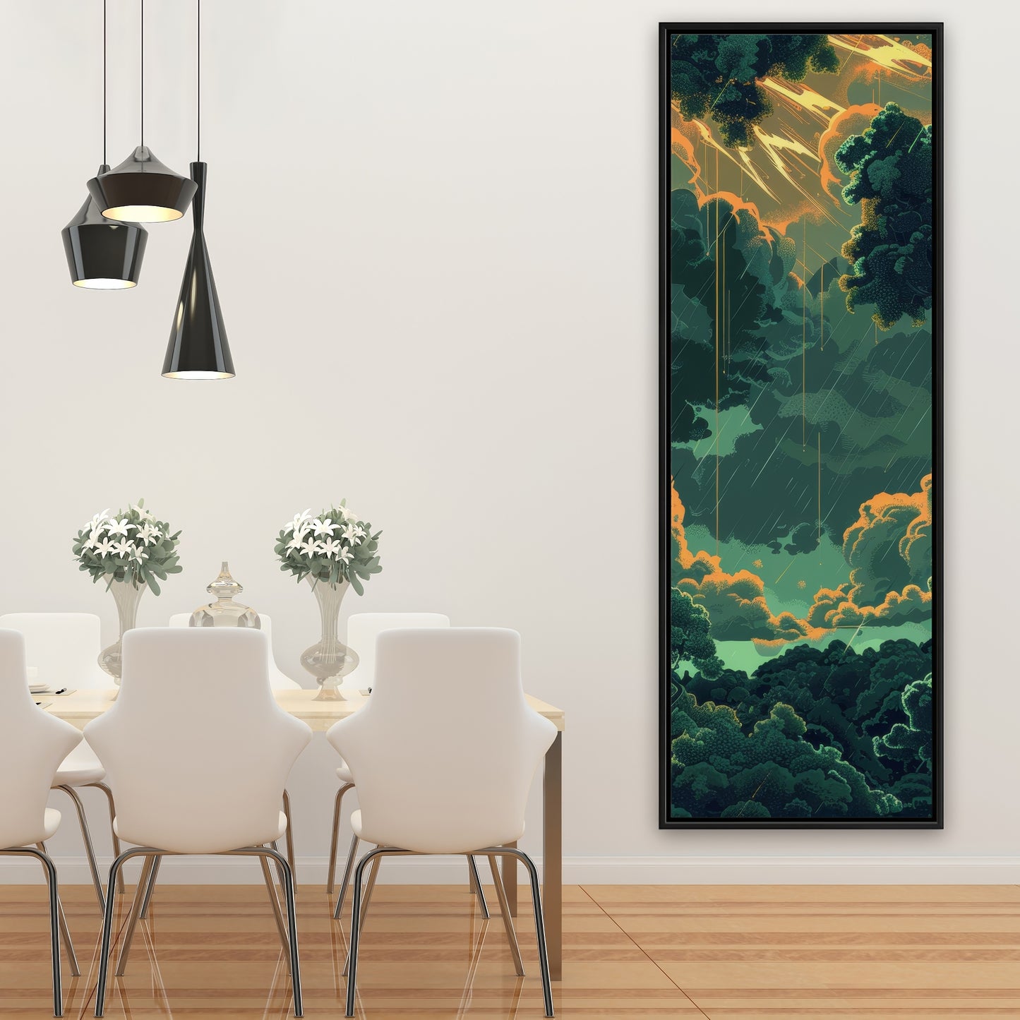 Drops - Yellow Framed Canvas Art for Stylish Home Decor