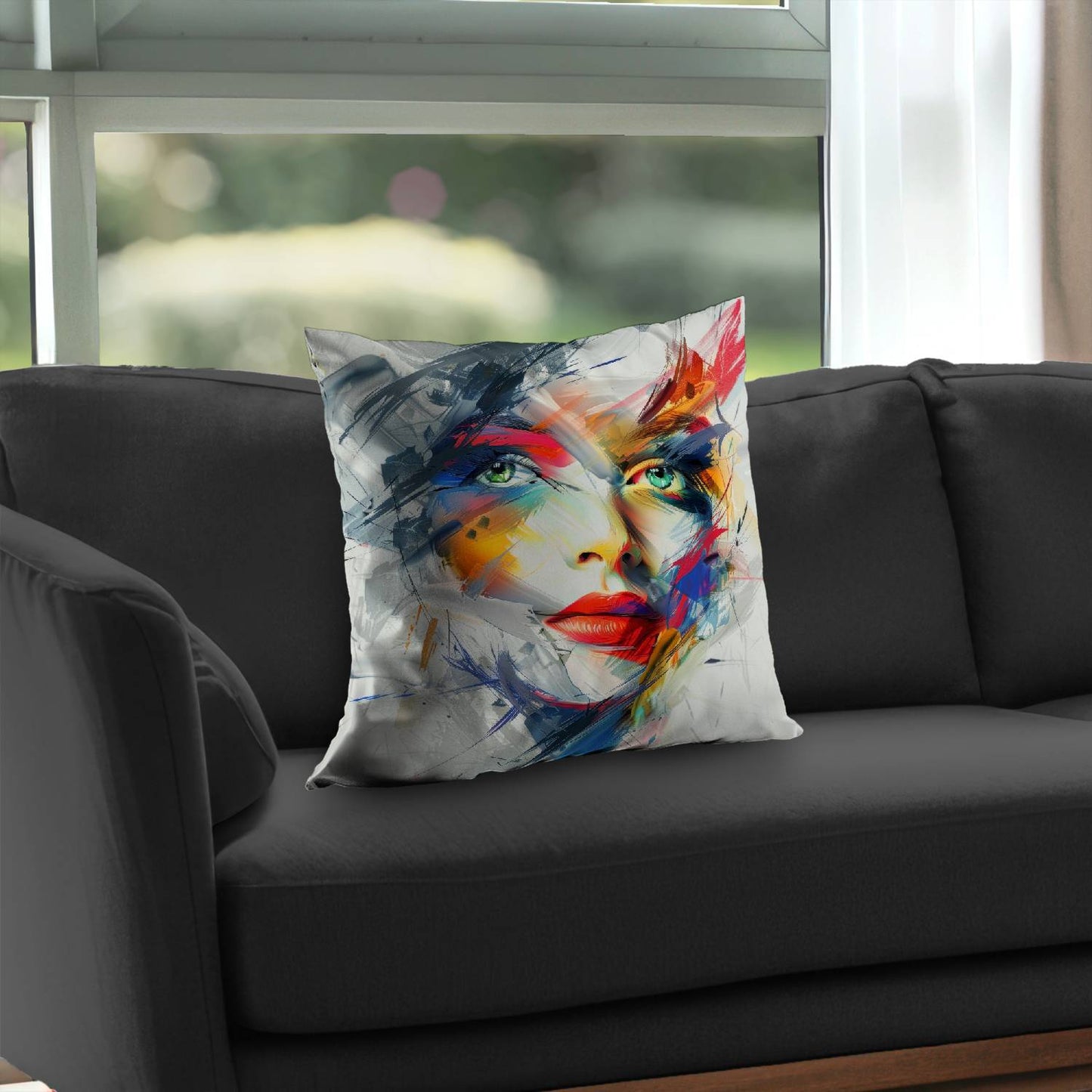 Abstract Look Poly Twill Throw Pillow | Modern Home Decor