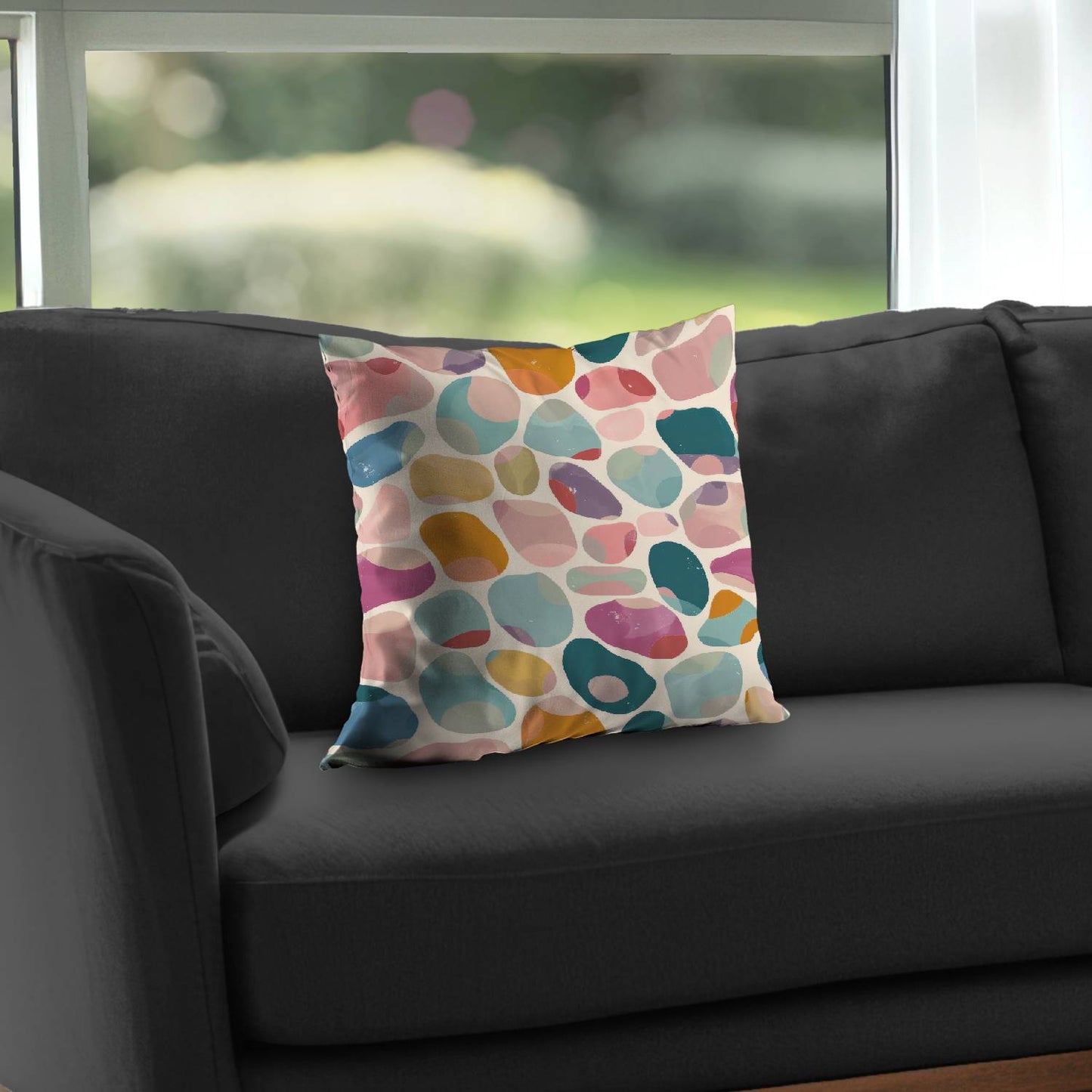 Dots and bops Turquoise Poly Twill Throw Pillow Insert |