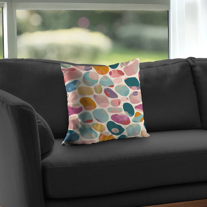 Dots and bops Turquoise Poly Twill Throw Pillow Insert |