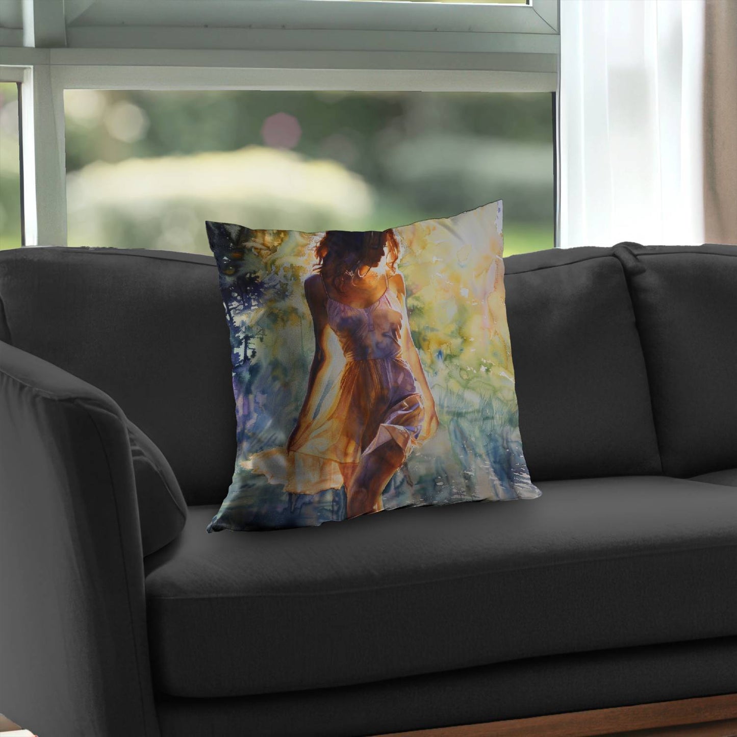 Coussin décoratif en sergé de polyester « Hors de l'eau » - Accessoire de décoration intérieure
