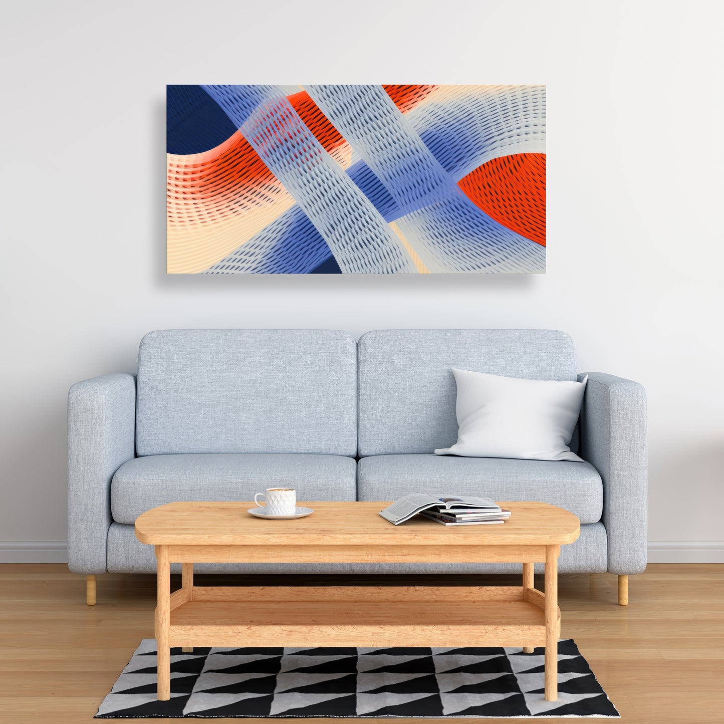 Abstract Threading - White Canvas Home Decor Art Piece