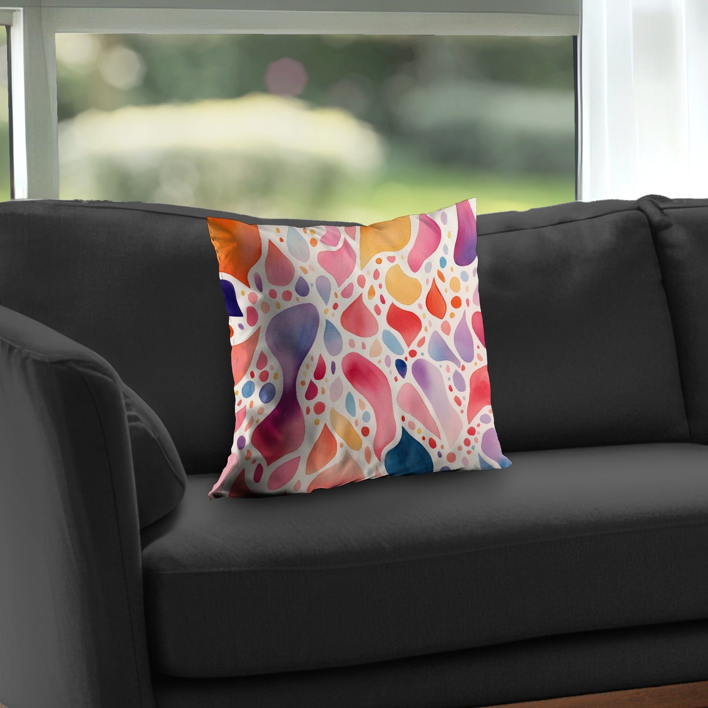 Splotches Orange Poly Twill Throw Pillow Insert for Home Decor