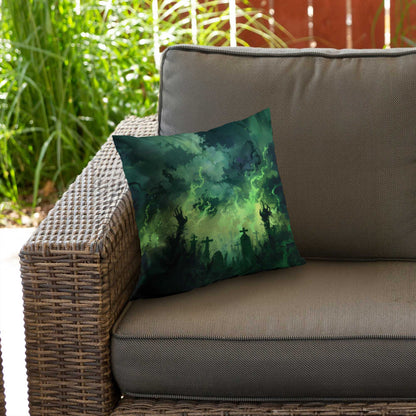 Reaching Hell Poly Twill Throw Pillow | Unique Home Decor