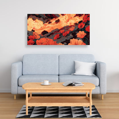 The Big Burn - Black Canvas Home Decor Art | Modern Wall Piece