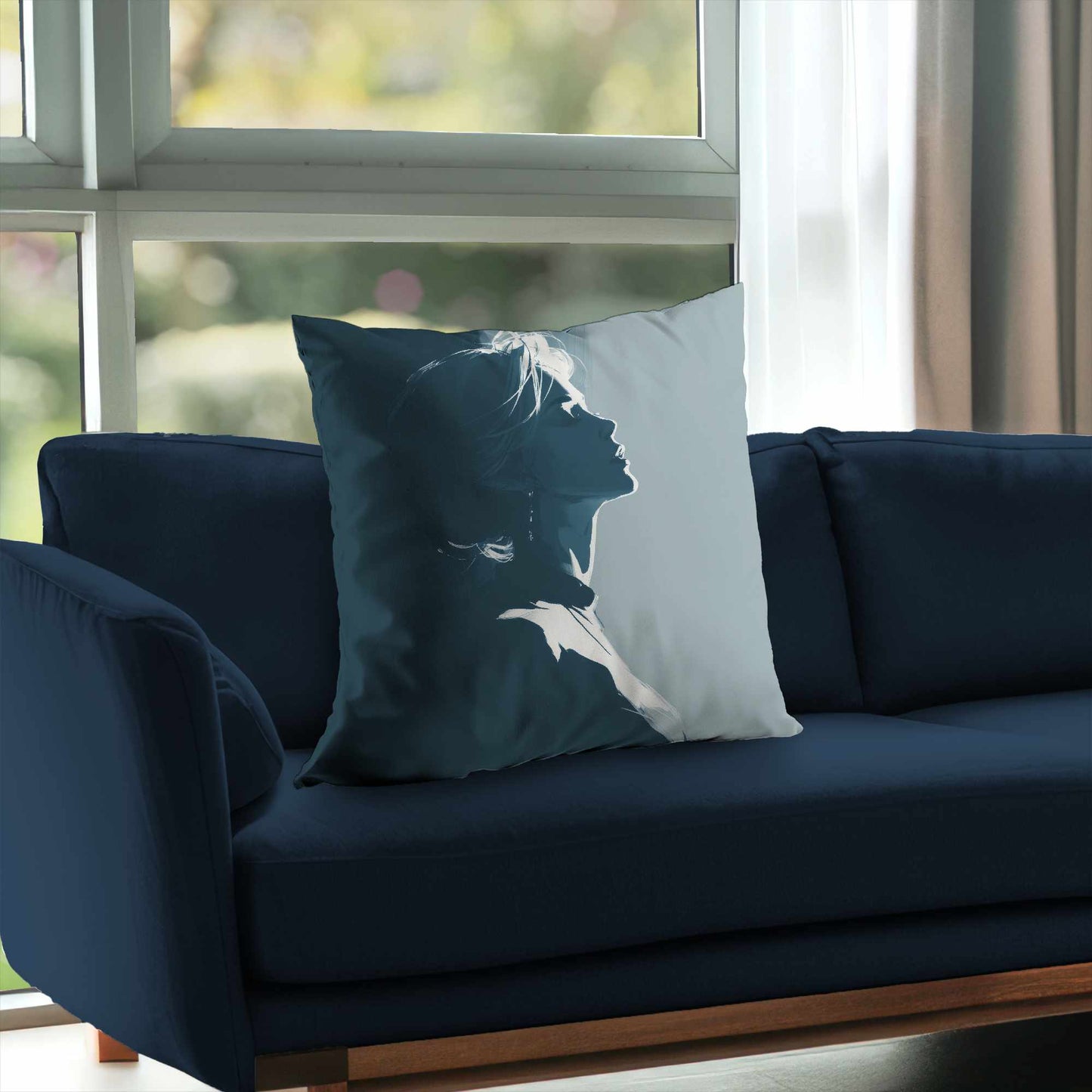 Oreiller décoratif en sergé polyester "Lumière Silencieuse et Brillante" | Décoration d'intérieur