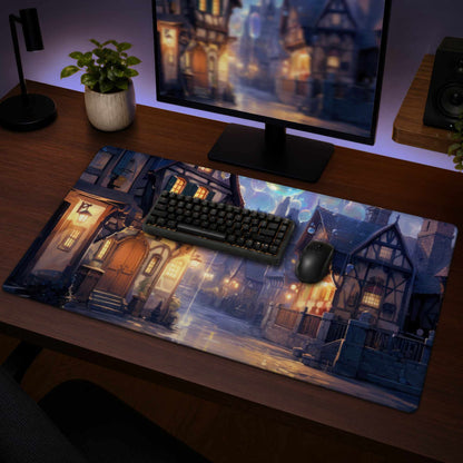 Tapis de bureau Bloopy Town - Décoration d'intérieur élégante, surface durable
