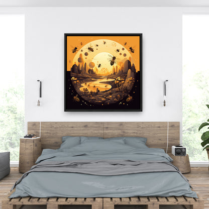 Hive planet - 36"x36" Framed canvas
