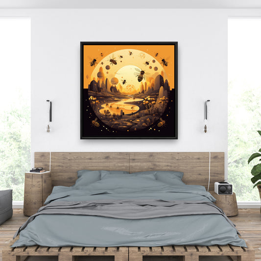Hive planet - 36"x36" Framed canvas