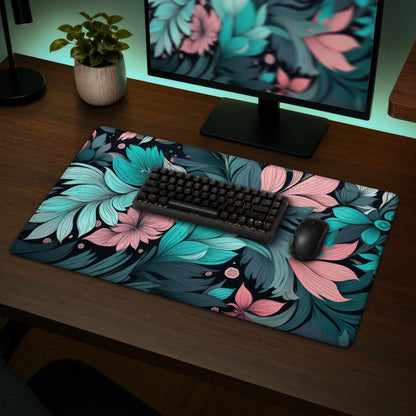 Neon Leaves Desk Mat | Stylish Home Decor Surface Protector