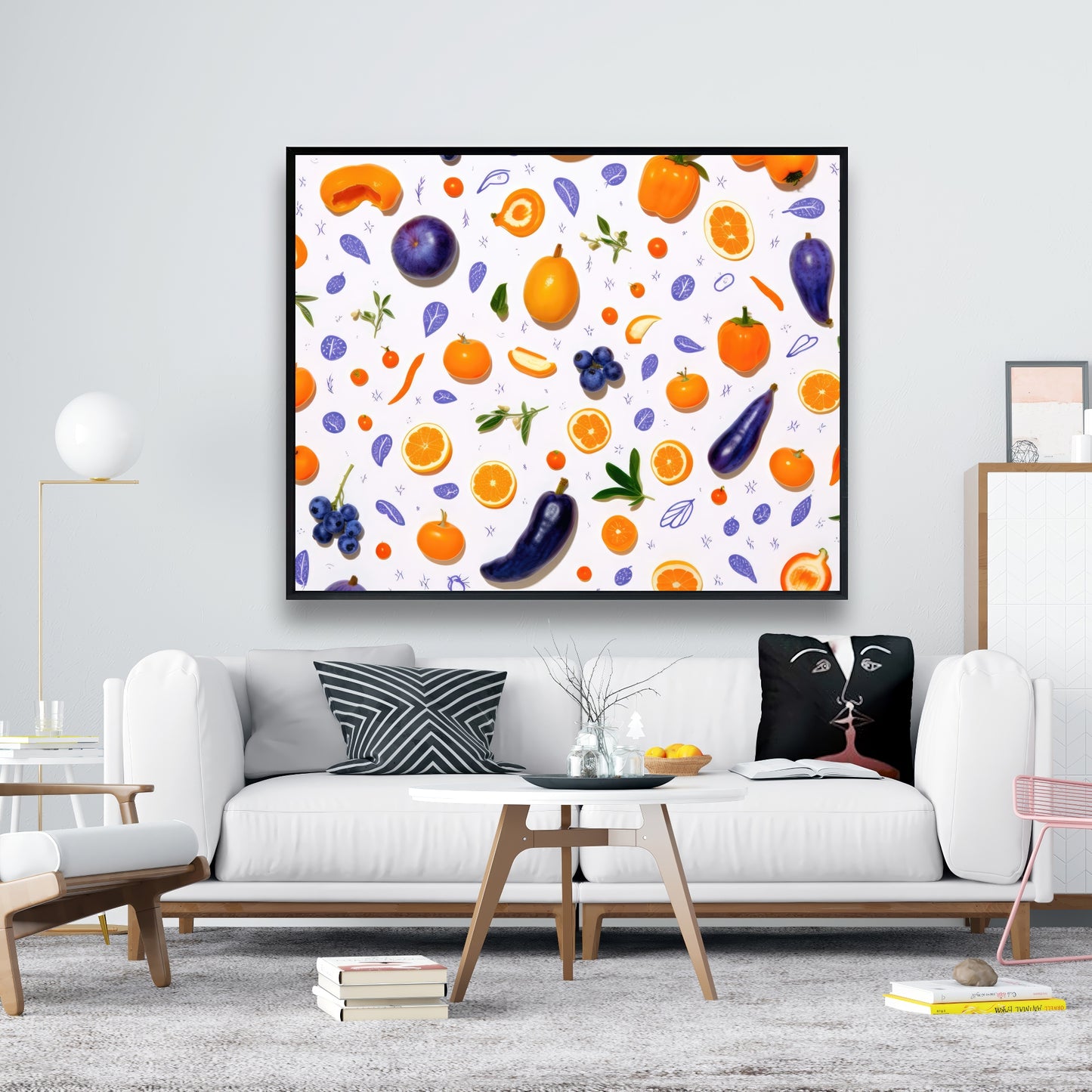 Orange and purple - 36"x36" Framed canvas