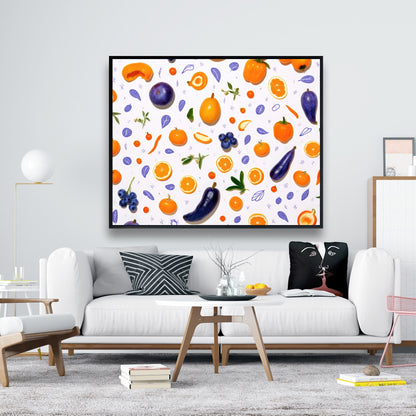 Orange and purple - 36"x36" Framed canvas