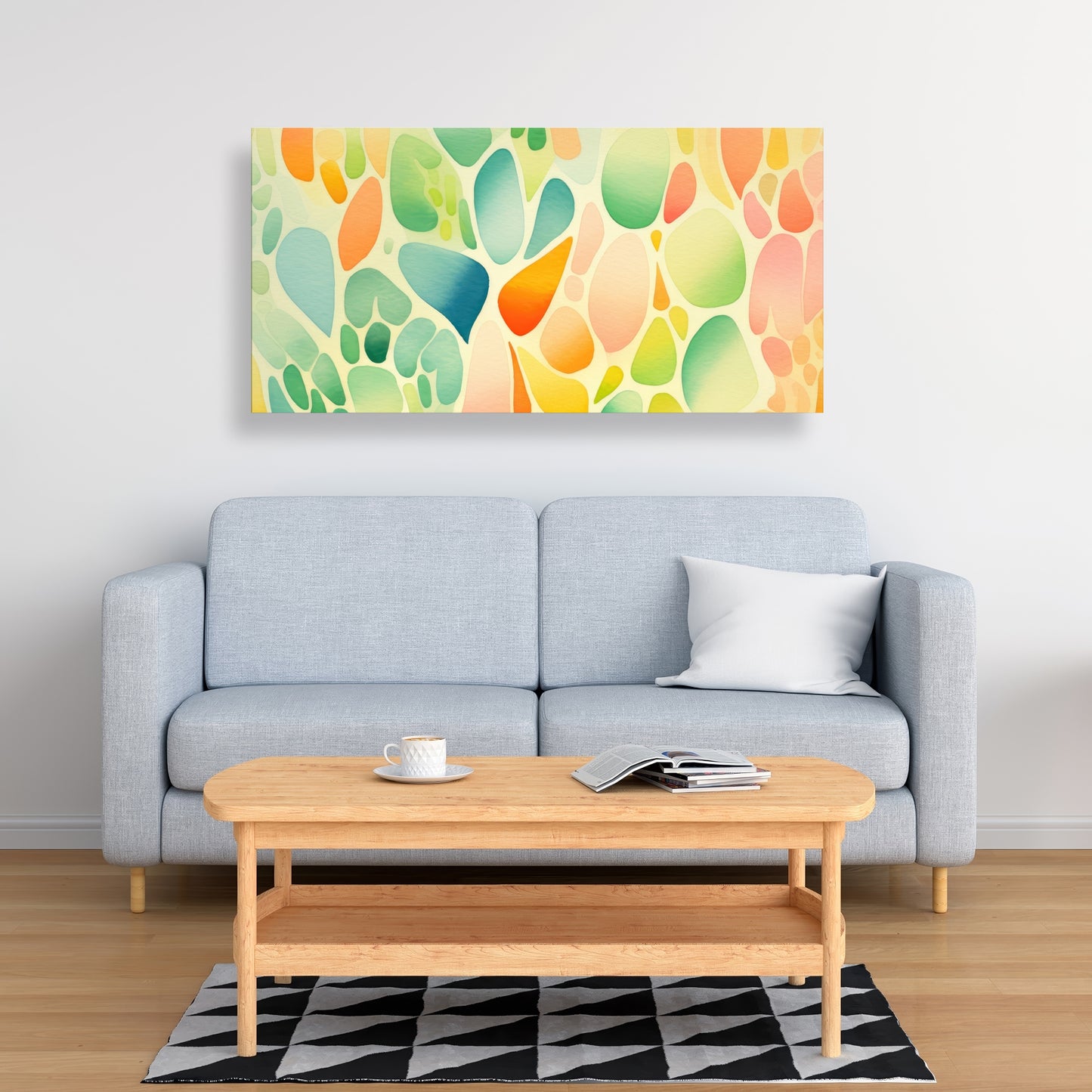 Organic Fruits - Turquoise Canvas Home Decor for Fresh Style