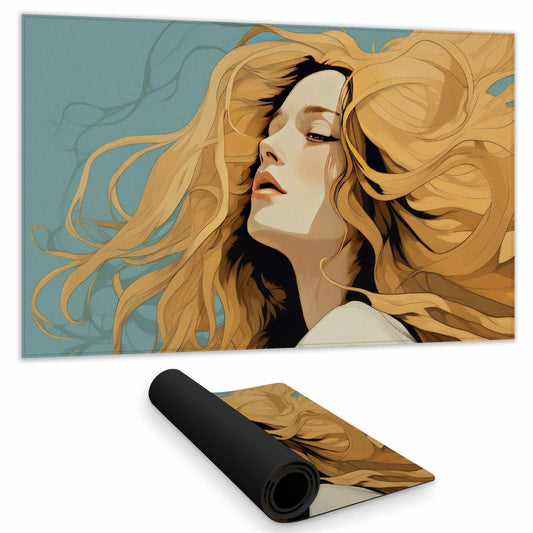 Flowing Hair Gaming Mat - Stylish Home Decor Play Surface