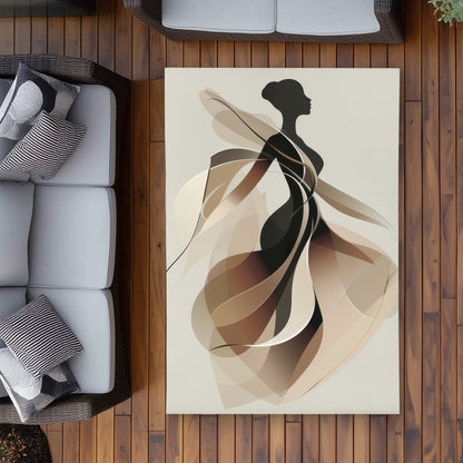 Tapis d'extérieur marron à la silhouette élégante pour la décoration intérieure