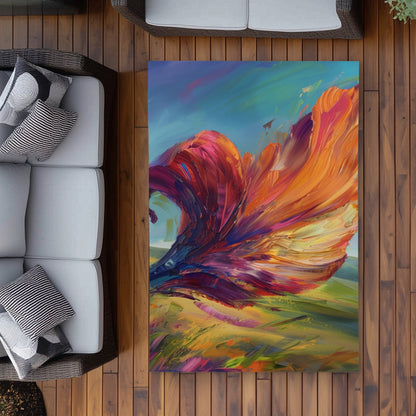 The Leaf - Blue Outdoor Area Rug | Stylish Design