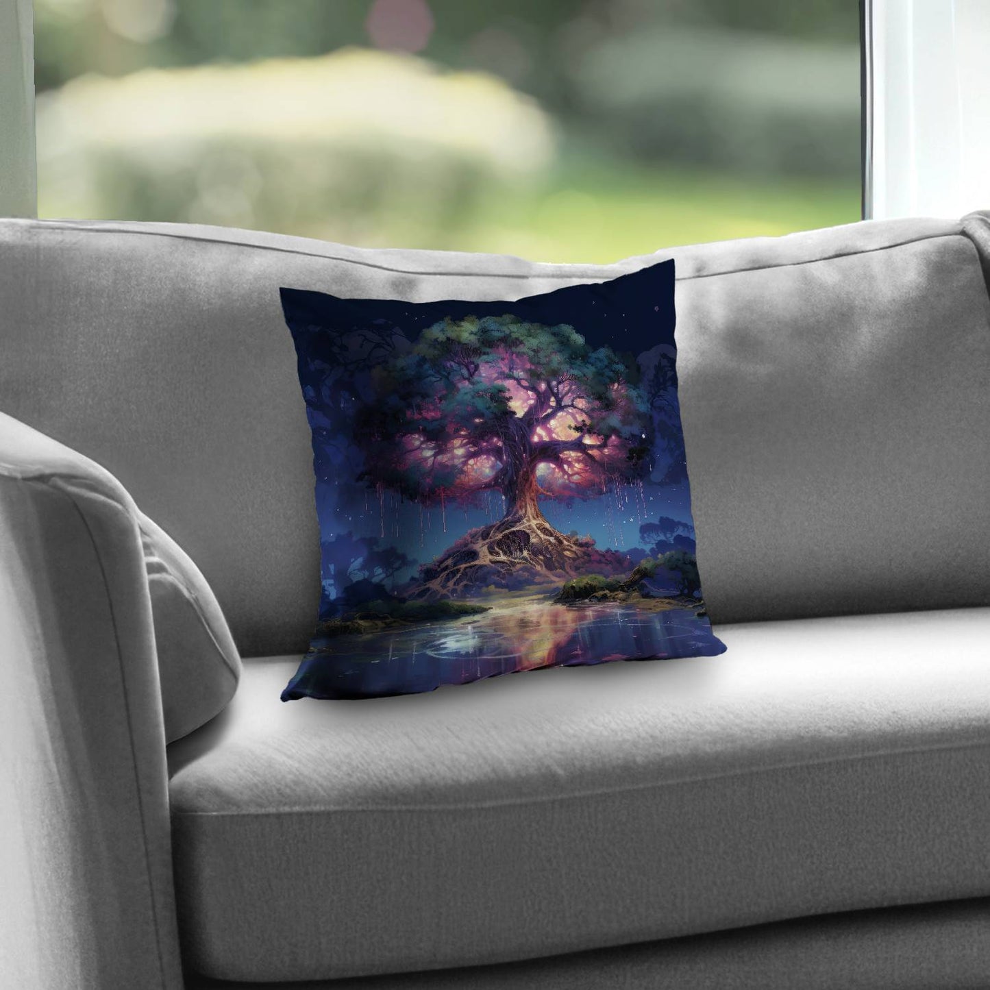Coussin décoratif en sergé de polyester « La force de la nature » ​​| Décoration intérieure