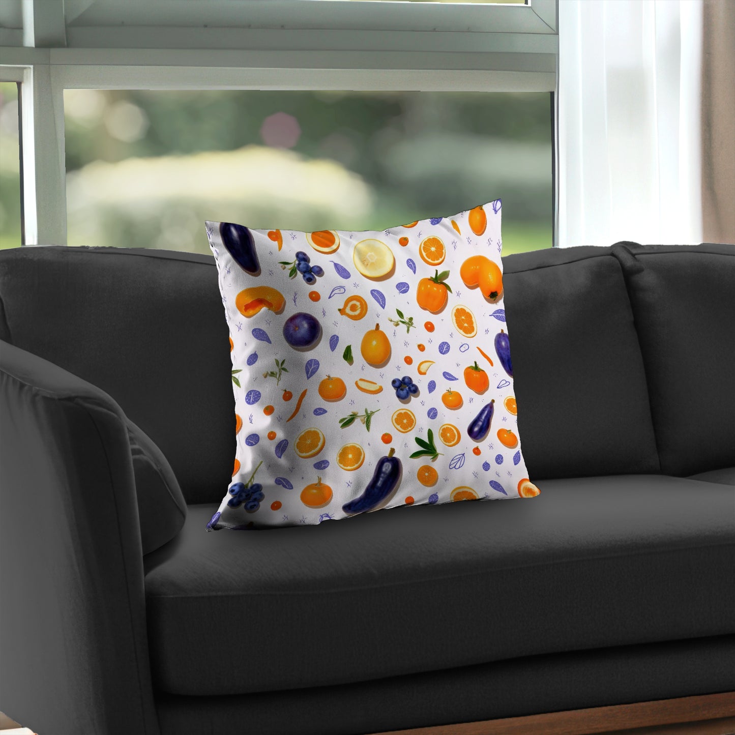 Orange and purple - Throw Pillow