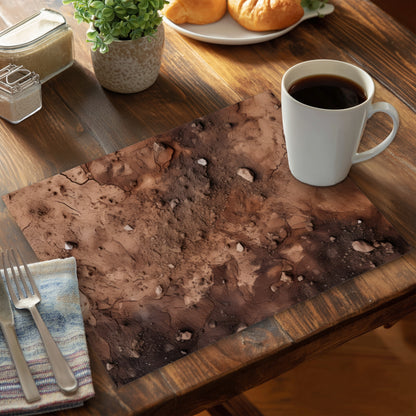 Mud and Stones - Brown Polyester Placemat for Home Decor