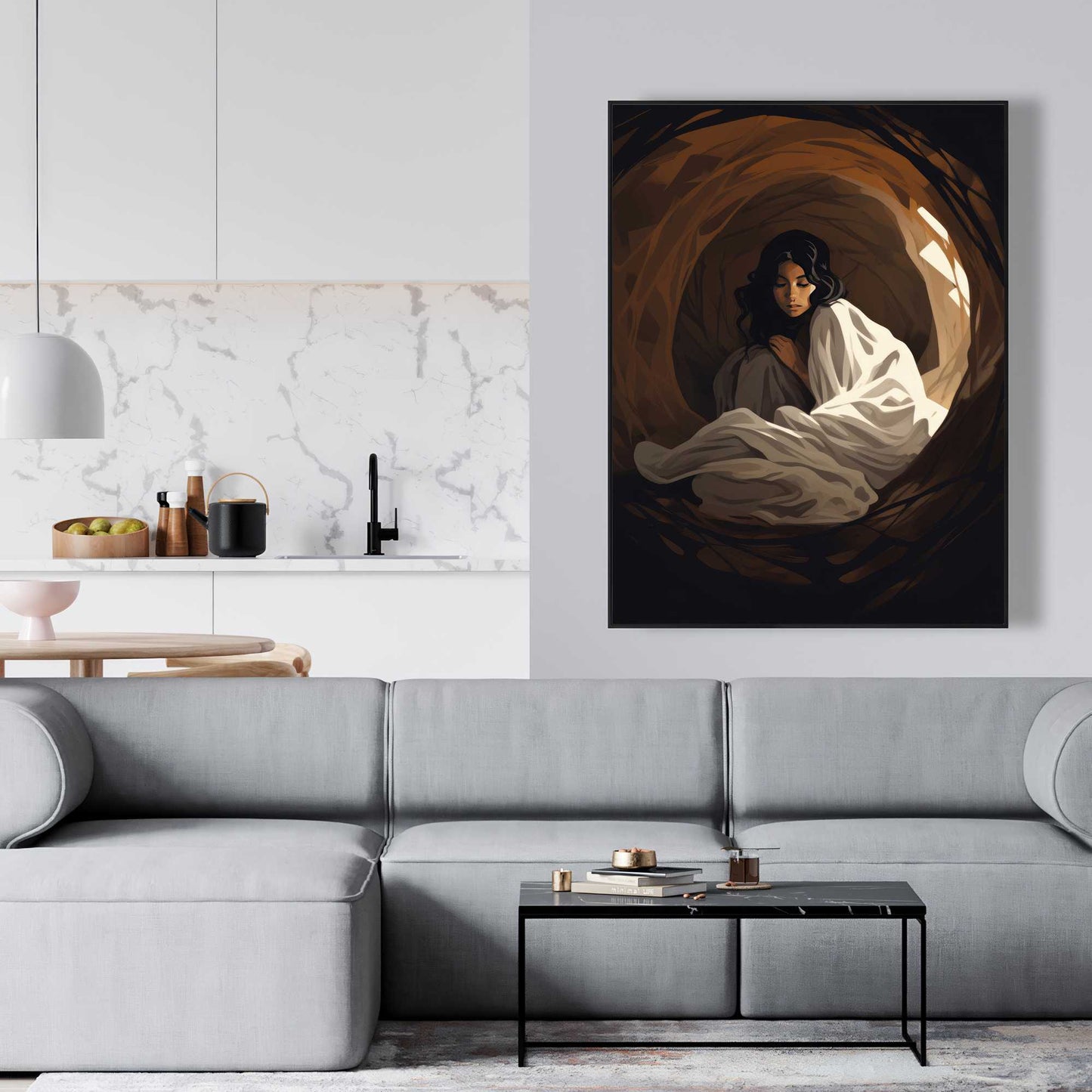Warm embrace - Black Framed Canvas Art for Home Decor