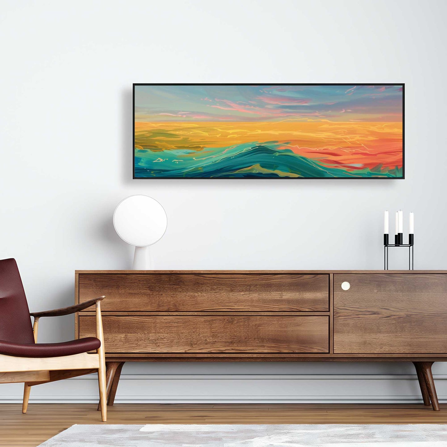 Watercolors Red Framed Canvas - Stylish Home Decor Accent