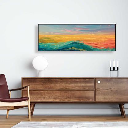 Watercolors Red Framed Canvas - Stylish Home Decor Accent