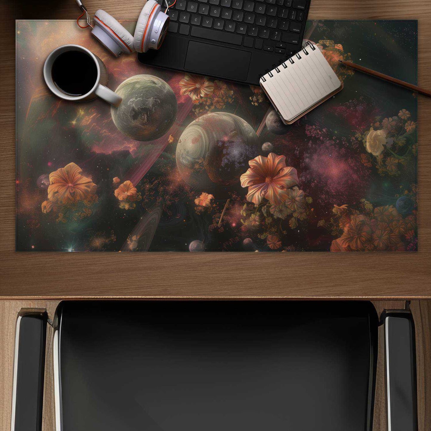 Capturing Light Beige Desk Mat for Elegant Home Decor