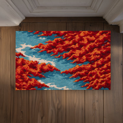 Red Mounds Orange Indoor Outdoor Door Mat | Home Decor