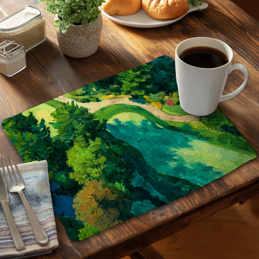 Peaceful course - 14"x18" Braided Polyester Placemat